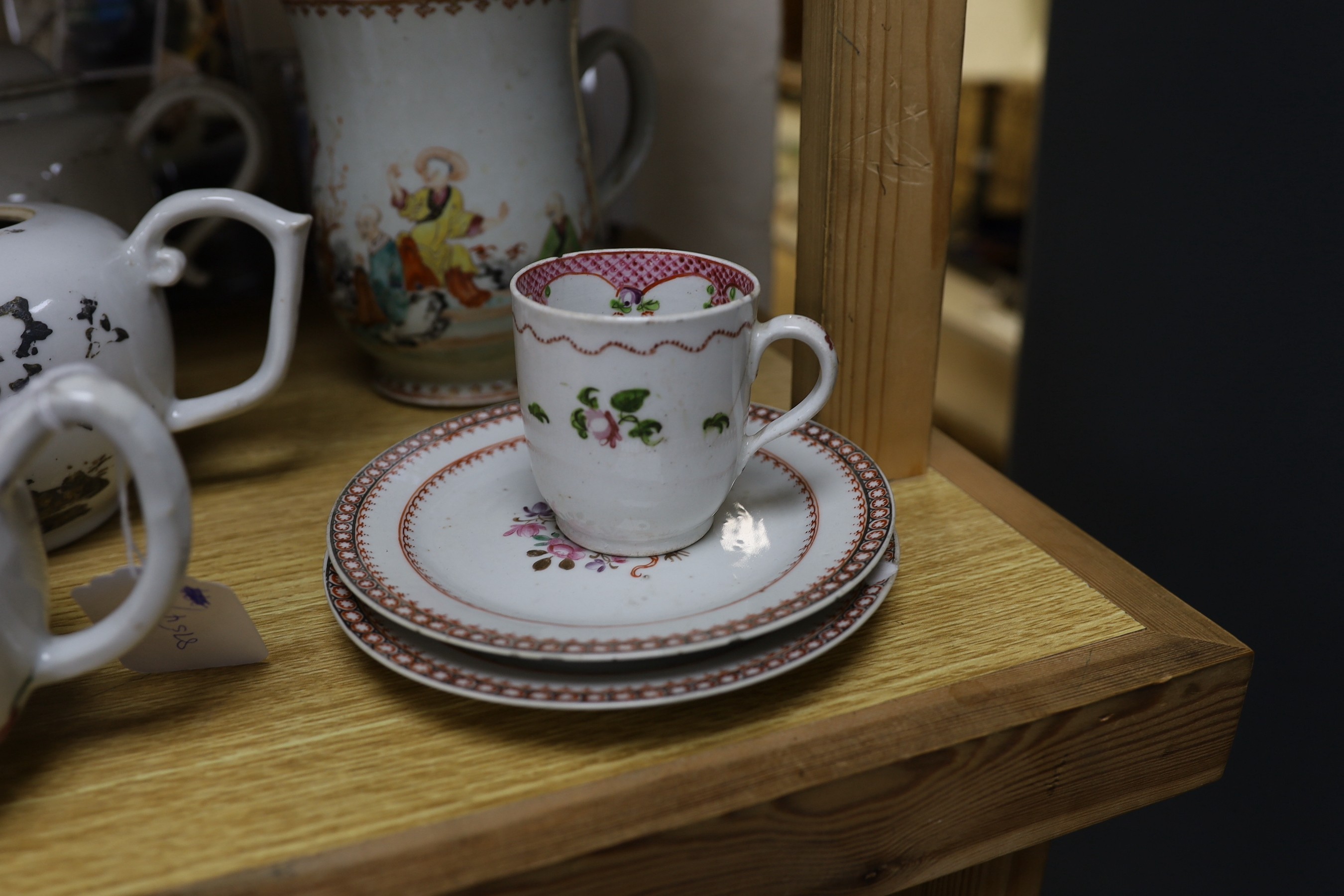 A collection of mixed Chinese export tableware, 18th century and later
